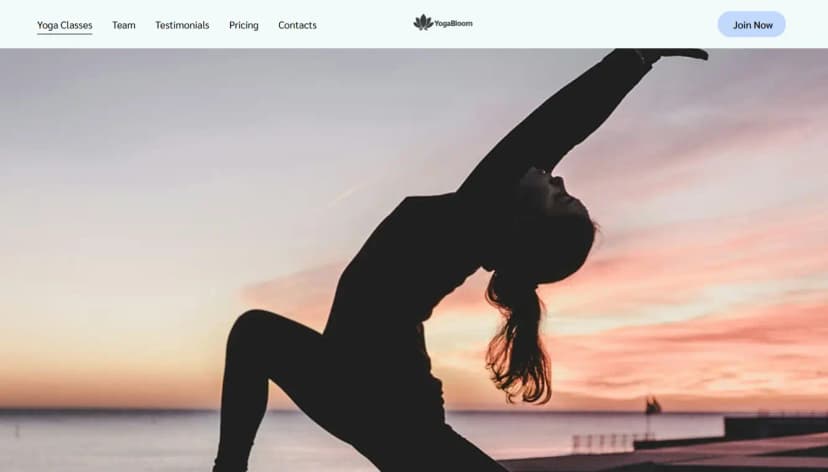 FlowBloom yoga studio landing page preview