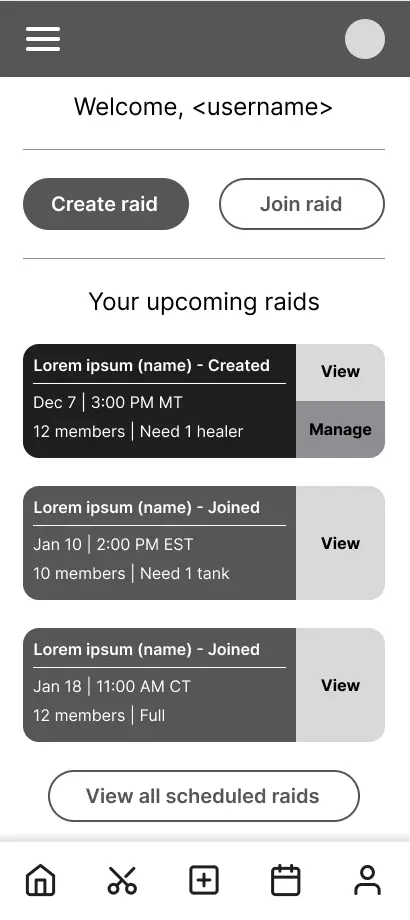 GoRaiding raid requests management